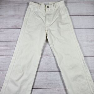Boyish By HER Women's White Wide-Leg Raw-Hem Jeans Women’s Size 23